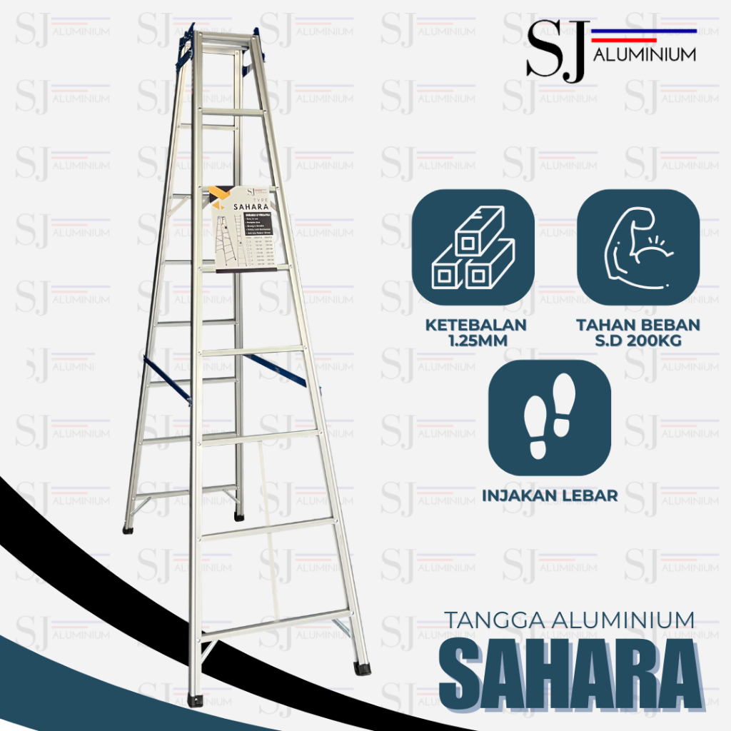 TANGGA SAHARA - Tangga Lipat Aluminium - Tangga Aluminium / Aluminium Ladder - JUMBO Biru 2,5 M / 2,