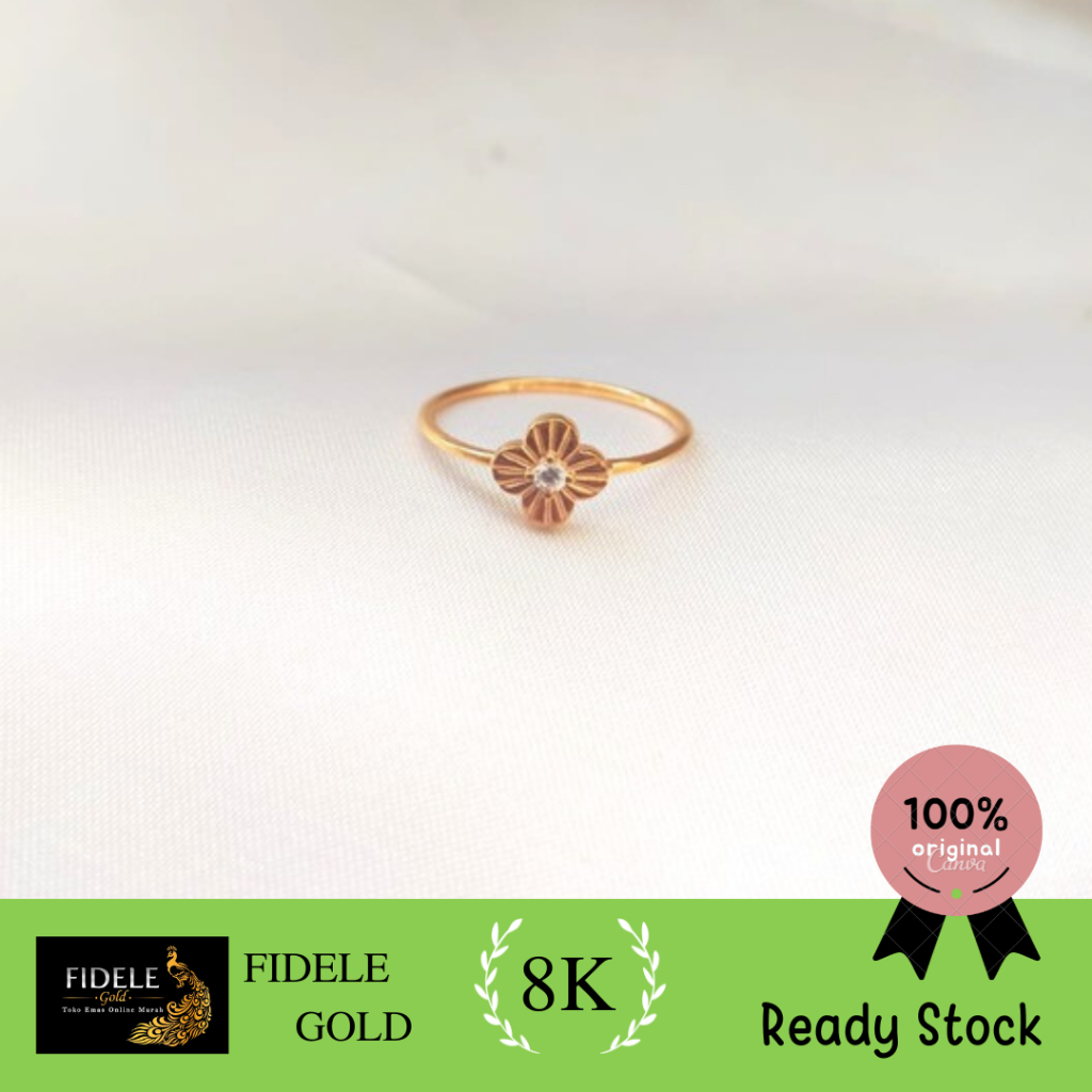 Cincin bunga permata ubs gold surabaya emas 8k cincin bunga