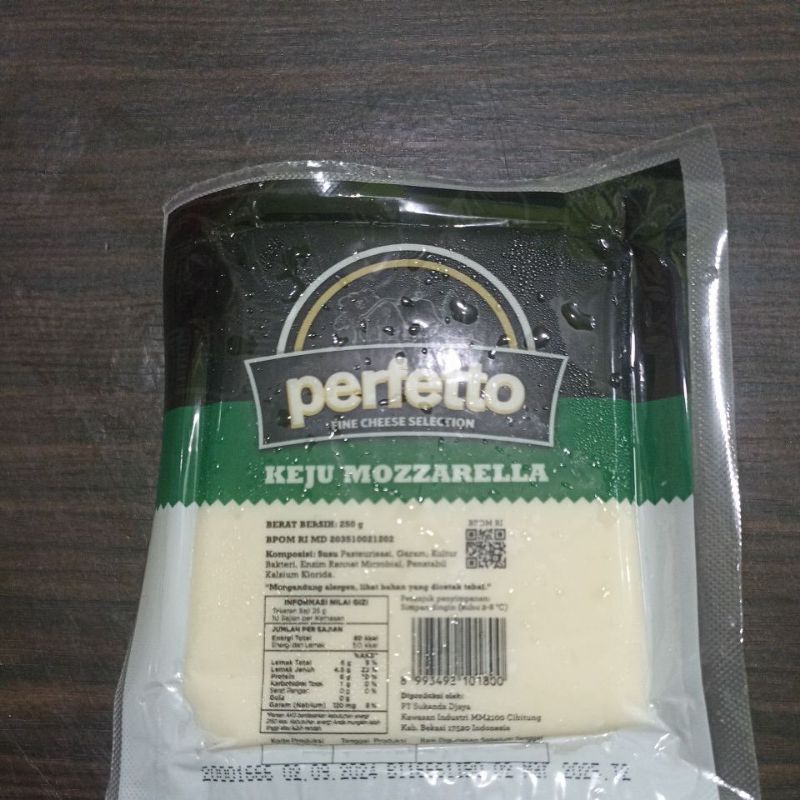 

perfecto mozzarella kemasan 250gr