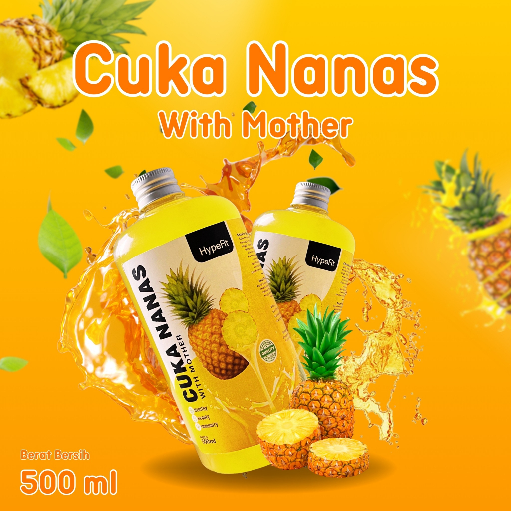 

HYPEFIT CUKA NANAS VIRAL 500ML ORIGINAL WITH MATHER | PINEAPPLE CIDER VINEGAR - SUDAH (BPOM)