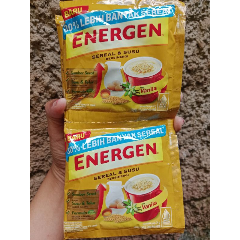 

Energen Sereal dan Susu Vanilla 1 Renceng isi 10 sachet
