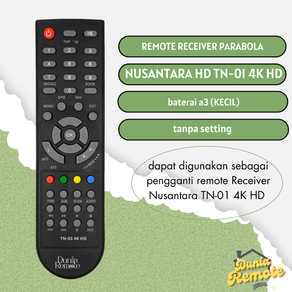 Remot Remote SET TOP BOX DVB T2 TANAKA Nusantara HD