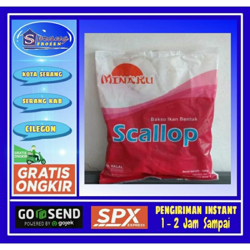 

Minaku Scallop 500gr, bakso ikan scallop,Serang Frozen