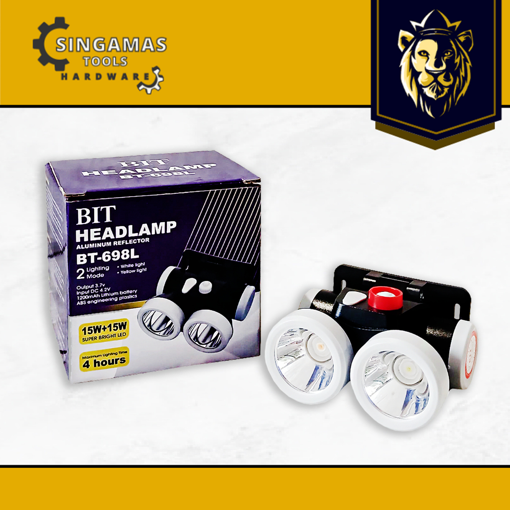 BIT Head Lamp BT-698L 15W+15W - Senter Kepala