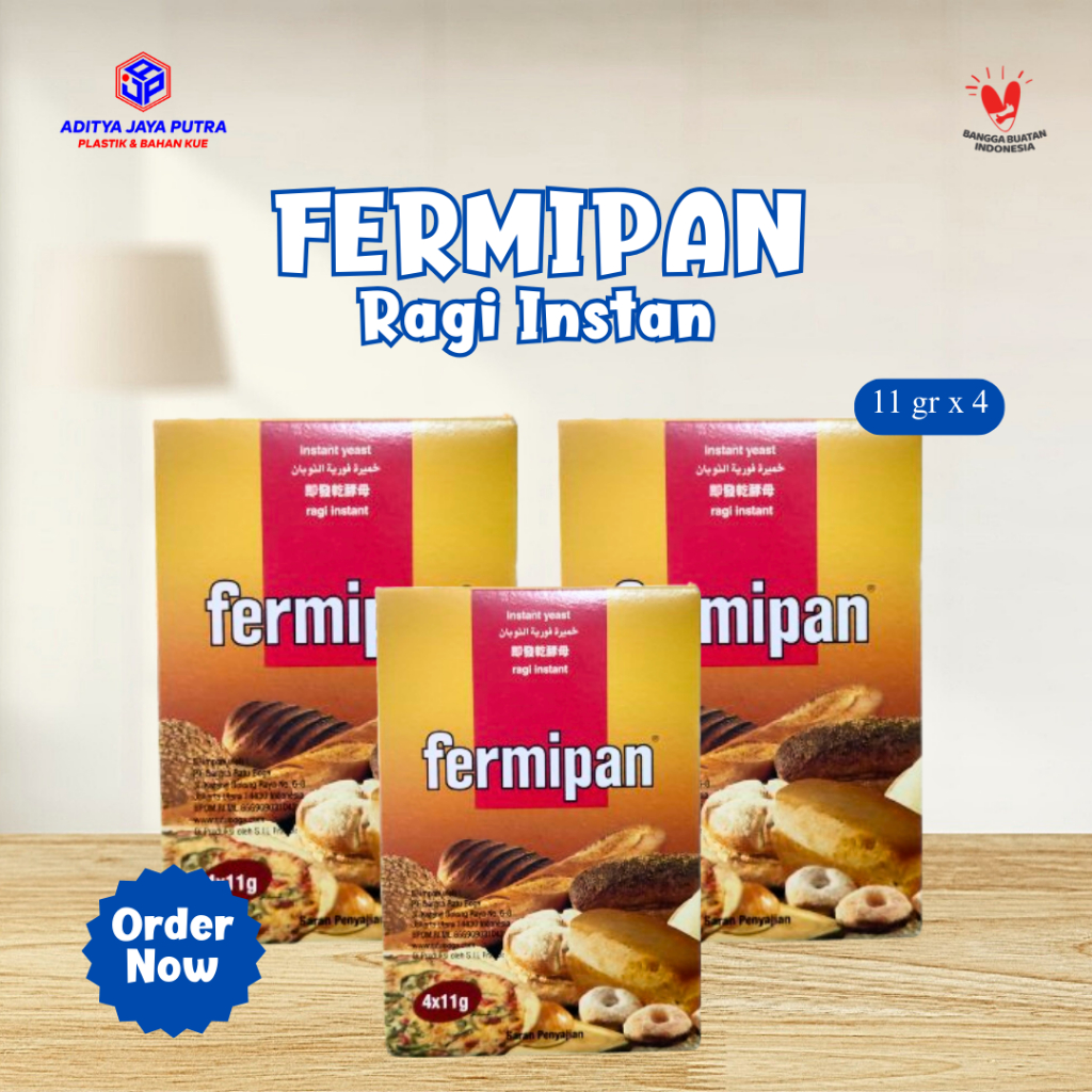 

Fermipan isi 10 bungkus ( 4x11g ) / Fermipan Ragi Instan Instant Yeast / Fermipan 4x11g pax