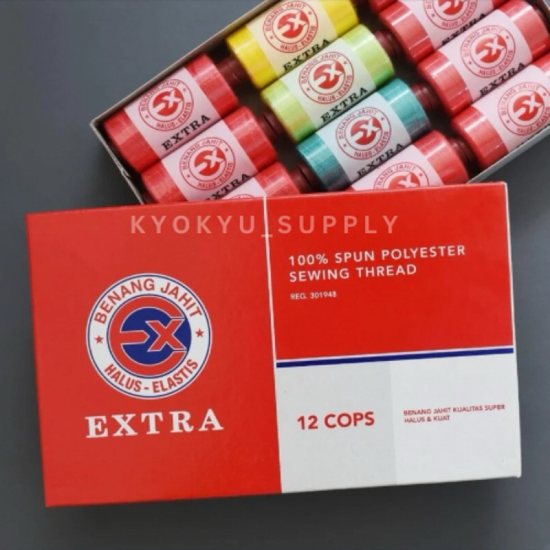 [PART 1] Benang Jahit EXTRA 500 yard Satu Lusin (12 pcs) Satu Warna