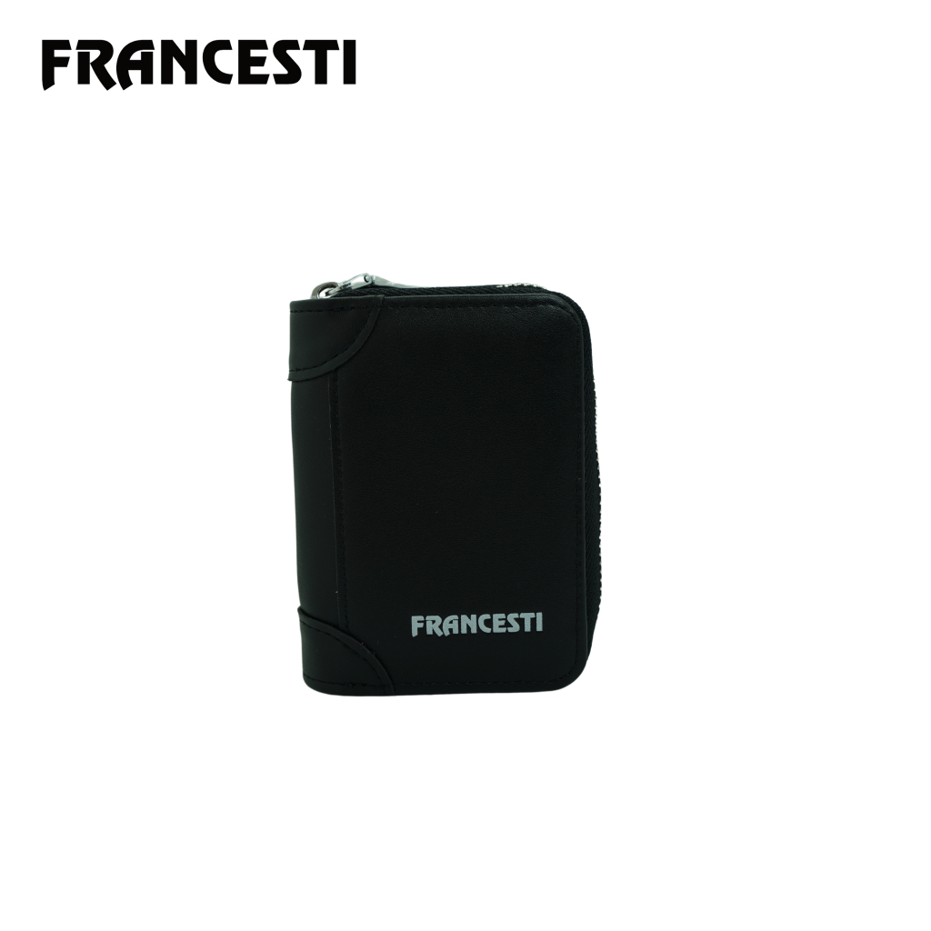 Francesti Dompet Kartu kredit,atm,ktp 556 Pria,Wanita Kulit PU Premium Black