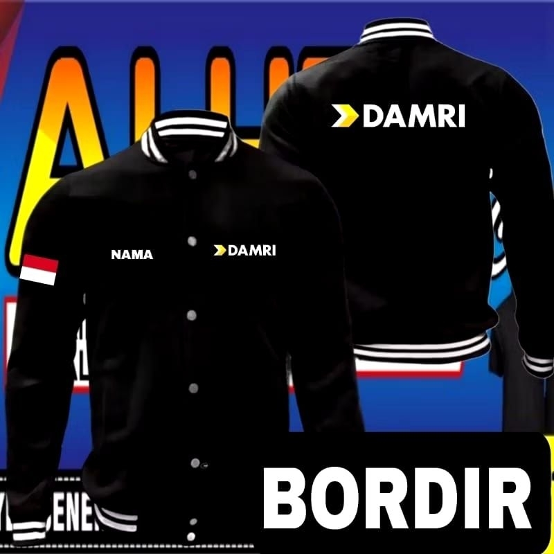 Jaket bordir DAMRI jaket DAMRI jaket varsity DAMRI jaket baseball DAMRI jaket kerja DAMRI jaket sera