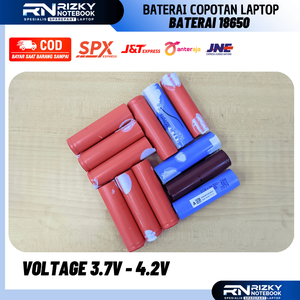 (BELI BANYAK LEBIH MURAH) Batre 18650, Baterai bekas copotan laptop Batray LAPTOP BEKAS