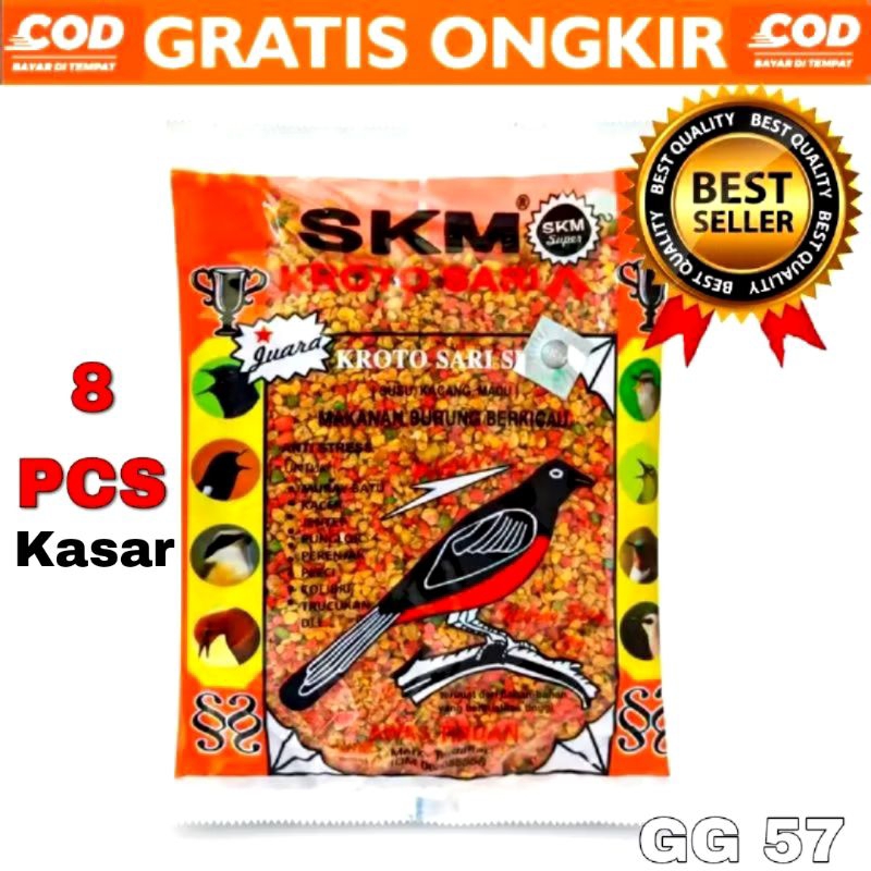 Voer Skm KASAR Kroto Sari 1kg /8pcs Grosir Voer Pur pakan burung murai Anti Stress pakan Murai Kacer