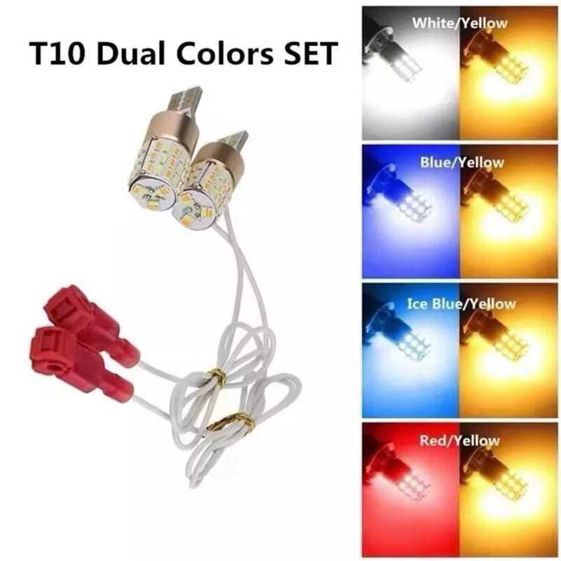 LAMPU LED SEIN SENJA T10 2 MODE 54 LED HARGA SEPASANG SUPER TERANG 12VOLT 24VOLT