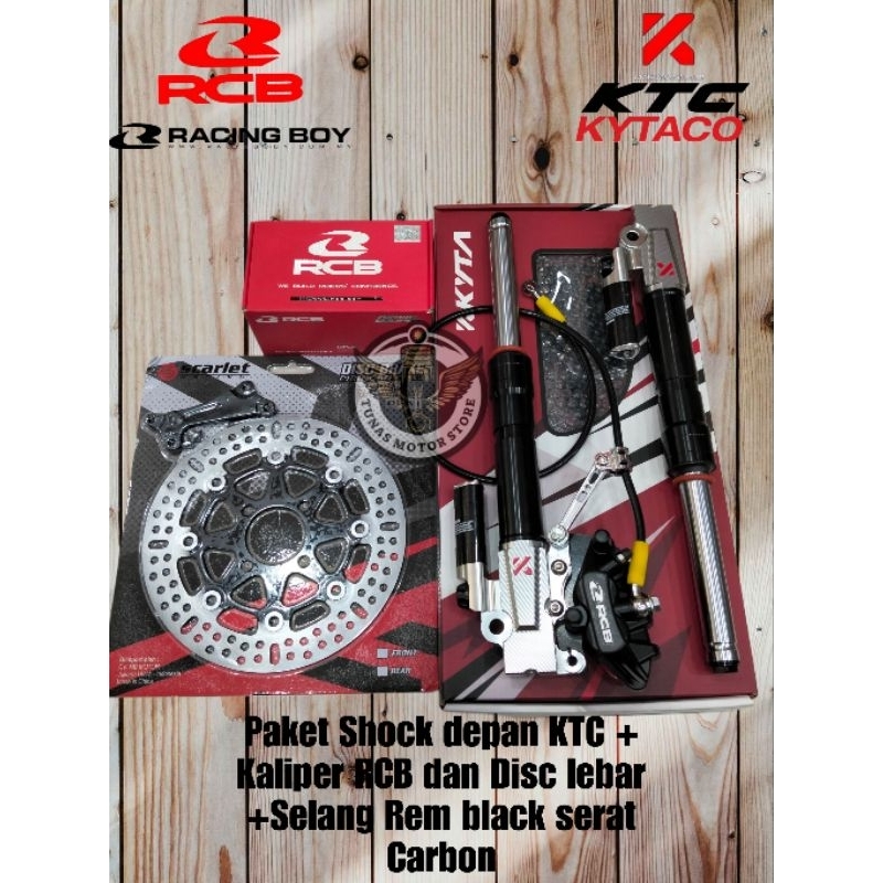 PAKETAN SHOCK DEPAN KTC KALIPER RCB VARIO 125 150 MIO SPORTY MIO SOUL BEAT SPACY SOUL GT HONDA METIC