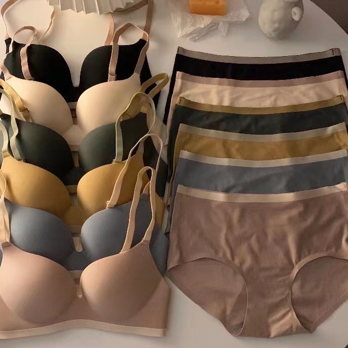 KP8 Fairygirlid Set BraCelana dalam wanita Sexy Fashion Korea Gym Olahraga Bh Women Tanpa Kawat BH