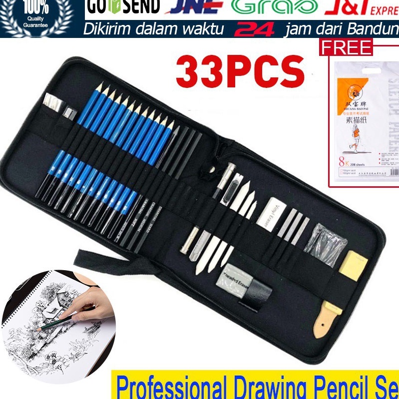 

Best Product 33PCSSet Sketch Pensil Pensil Pisau Penghapus Dan Pensil Gambar Untuk Keperluan Sekolah Pencil Set