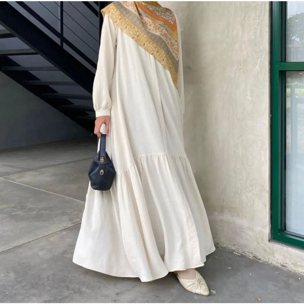 grosir gamis bandung _ gamis jumbo termurah XL XXL dress crinkle airflow murah givana dress