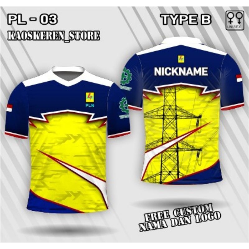 Jersey dinas pln baju pln kaos pln free custom