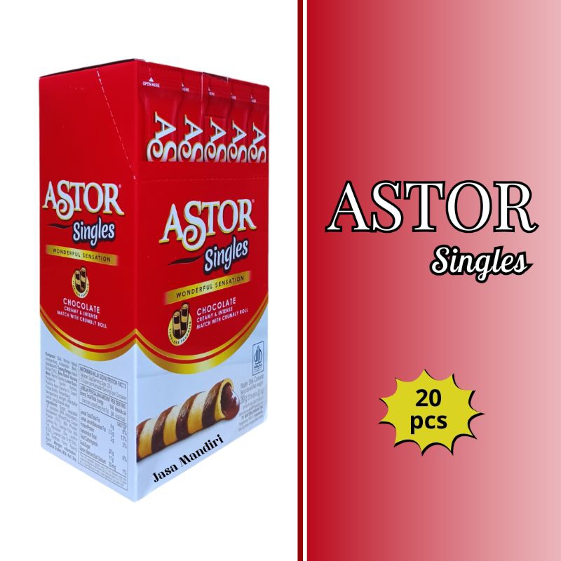 

Astor Singles Wafer Stik Coklat Isi 20 bungkus @14gr