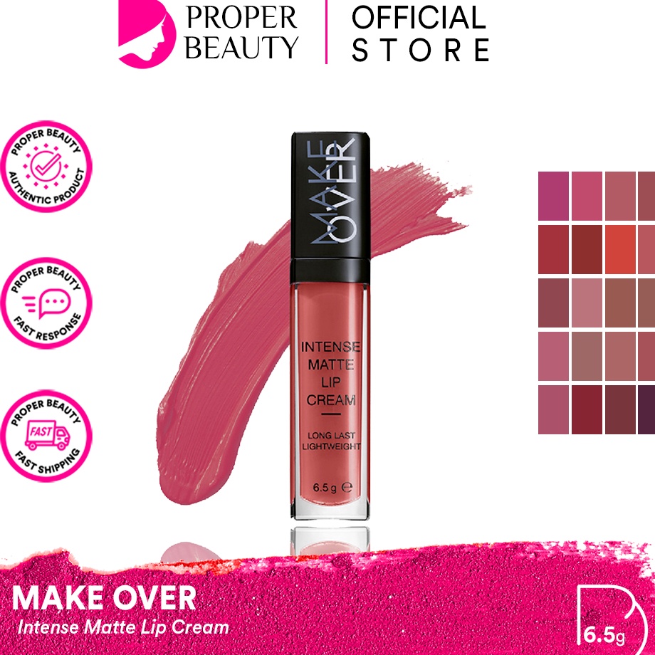 Grosir Khusus  MAKE OVER Intense Matte Lip Cream Indonesia  Lipcream 65g  Speakflex Formula Non Dryi