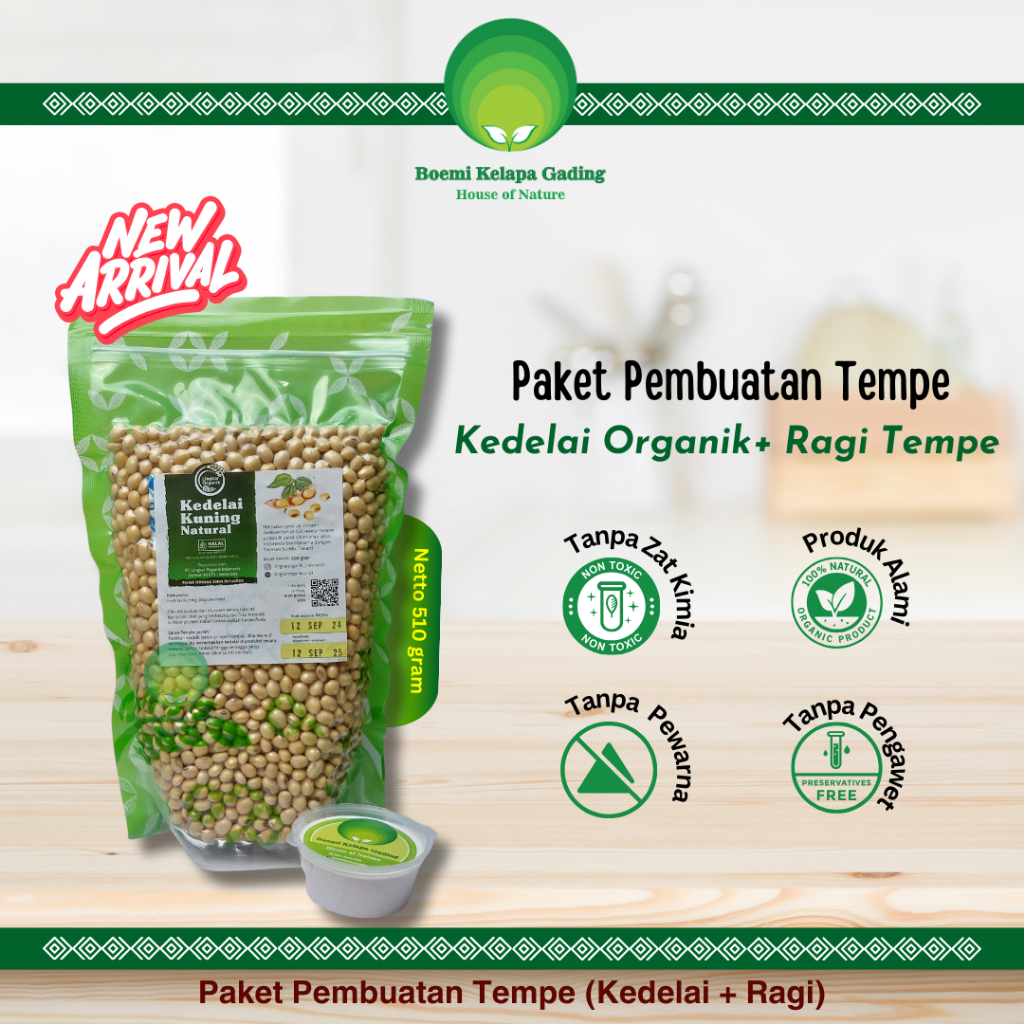 

Paket Pembuatan Tempe Untuk Praktek Praktikum Anak Sekolah Kedelai Kuning plus Ragi
