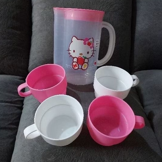 Tea Set / Pitcher Set Plastik Motif Hello Kitty BPA Free