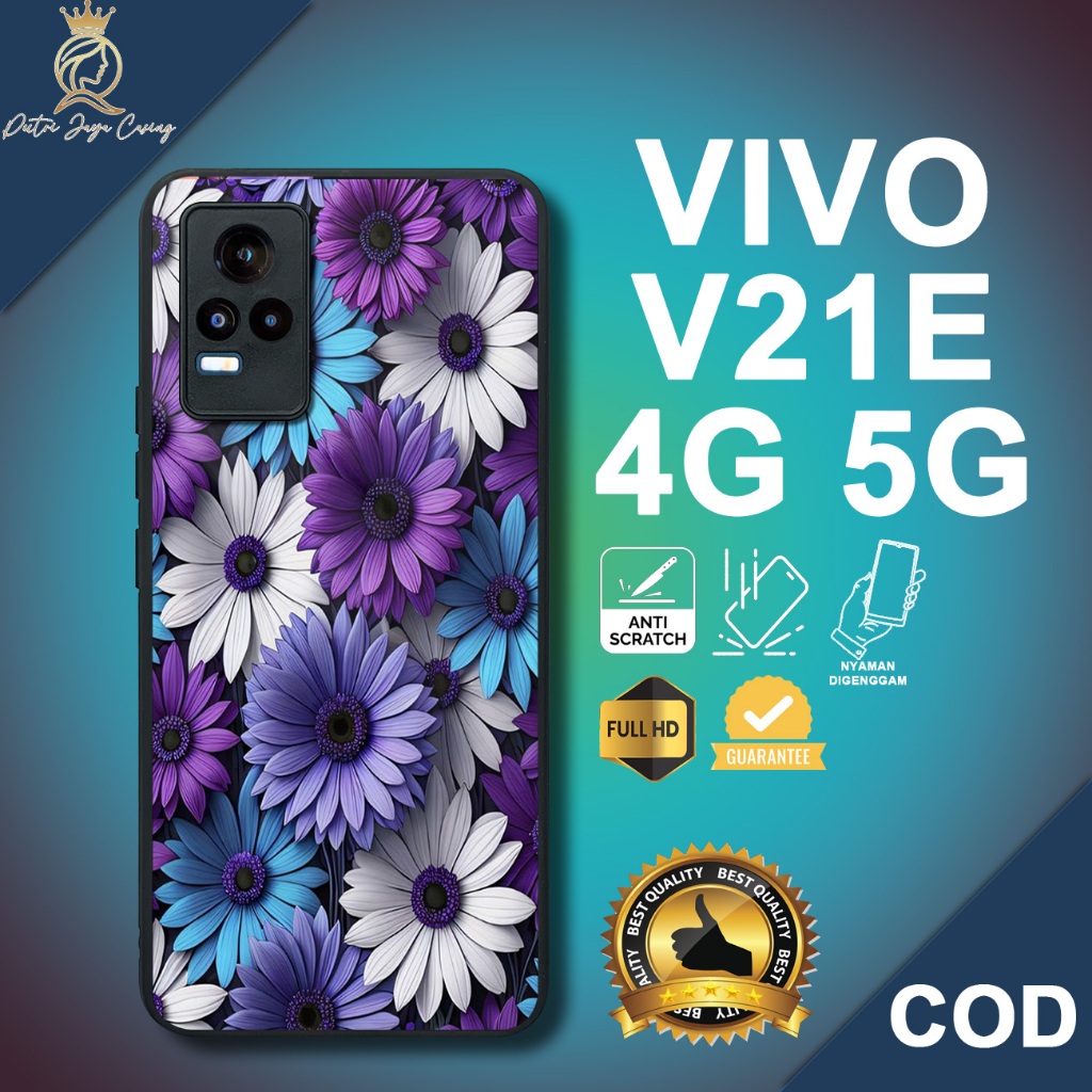 Case Vivo V21E 4G Terbaru Flower Casing Vivo V21E 5G Hardcase Softcase Glossy Kesing Terlaris