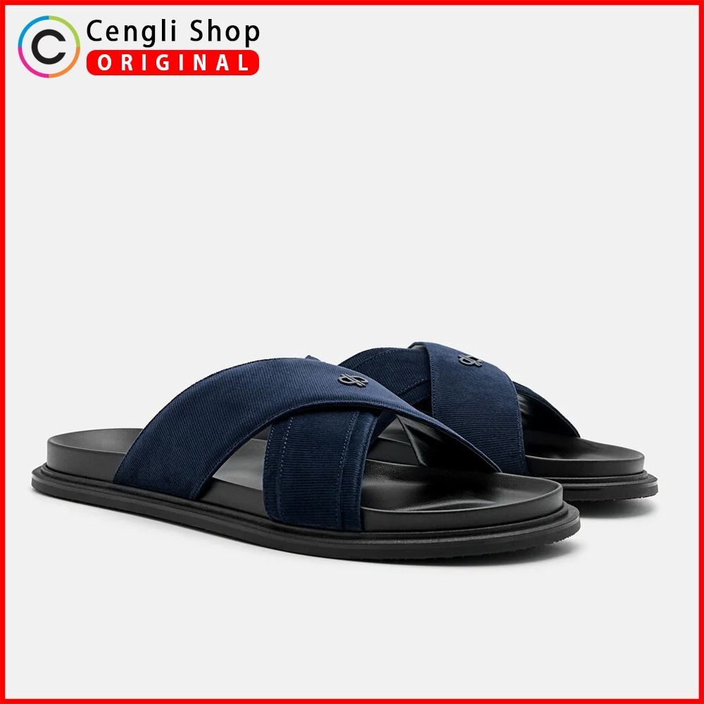 SANDAL PEDRO PRIA ORIGINAL SENDAL SLIDE BIRU NAVY BLUE PM093