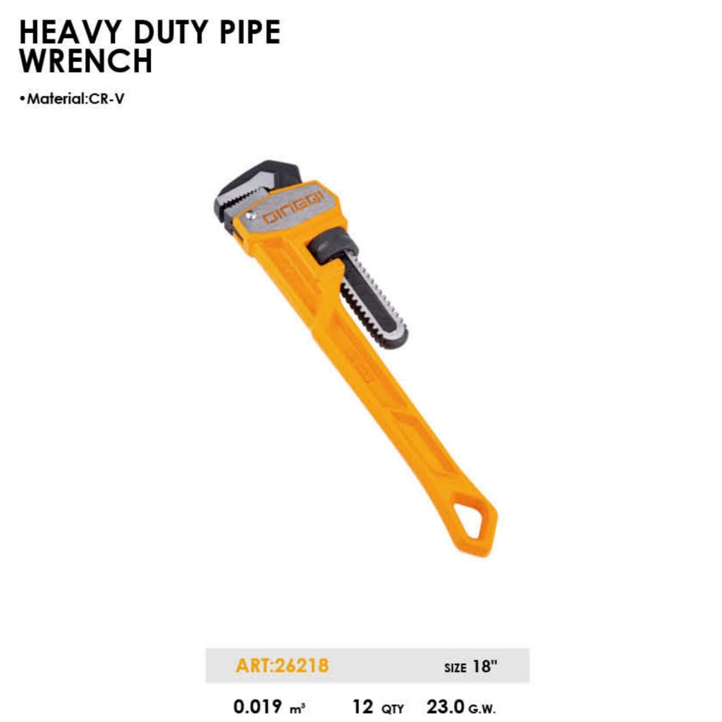 DINGQI Kunci Pipa Gastong Heavy Duty Pipe Wrench 18in 26218