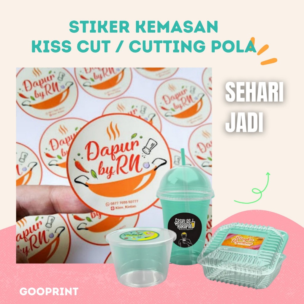 

Stiker Label Kemasan Potong Sesuai Pola A3+