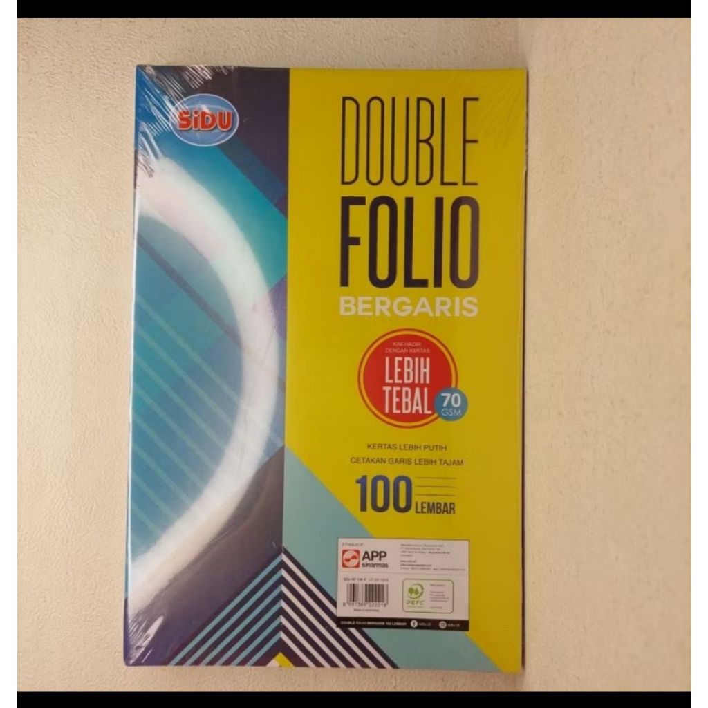 

Kertas double folio bergaris 100 lembar 70gsm Sidu / pak
