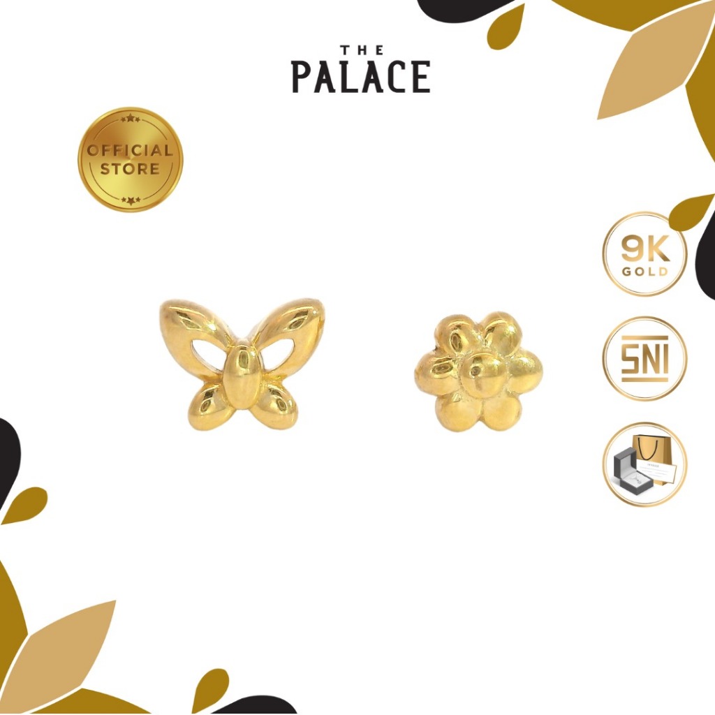 The Palace Basic Earring / Anting Flower Butterfly 9K