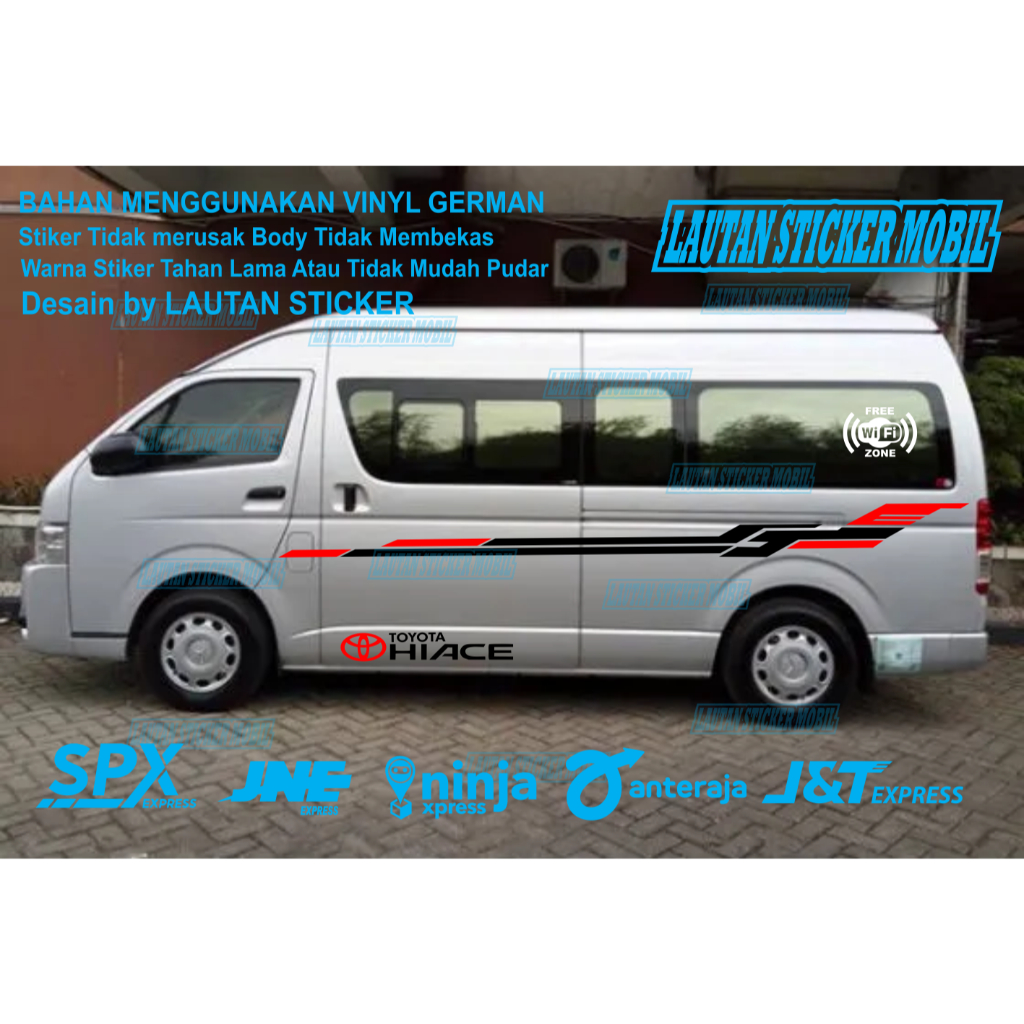 cutting sticker mobil toyota hiace stiker sticker list body samping mobil hiance