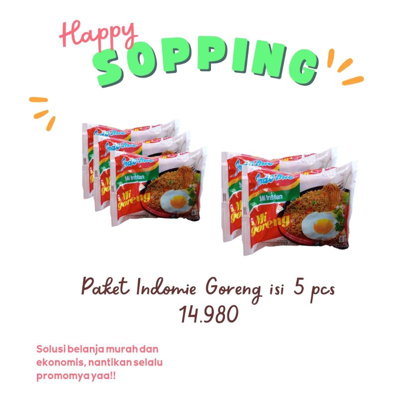 

paket indomie goreng isi 5