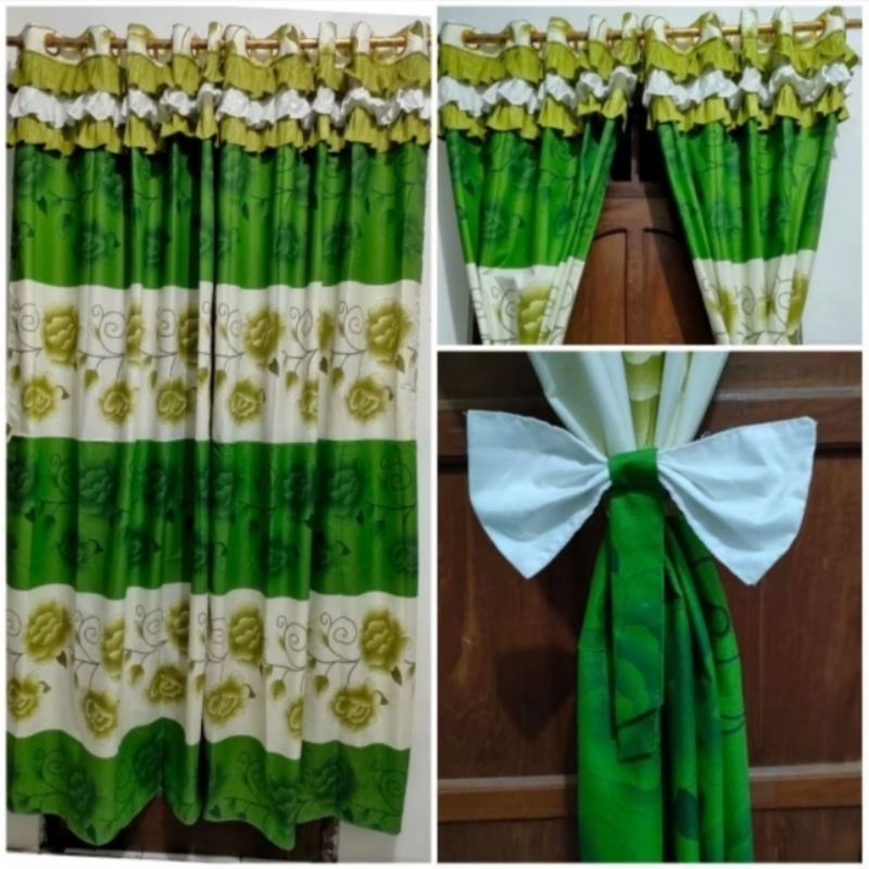 GORDEN RUMBAI SUSUN PITA SEMOKRING 10 MOTIF GREEN SALMA