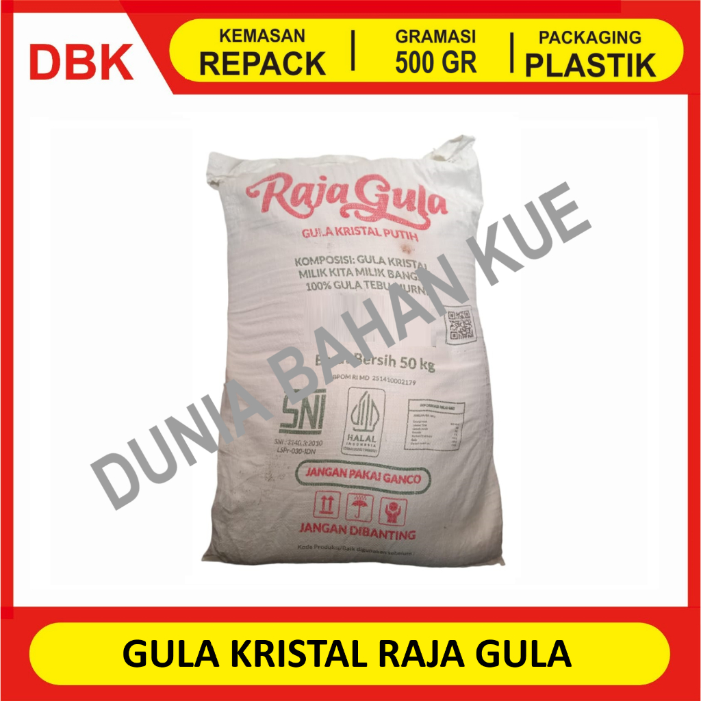 

GULA KRISTAL RAJA GULA - REPACK 500 GR / GULA PASIR RAJA GULA