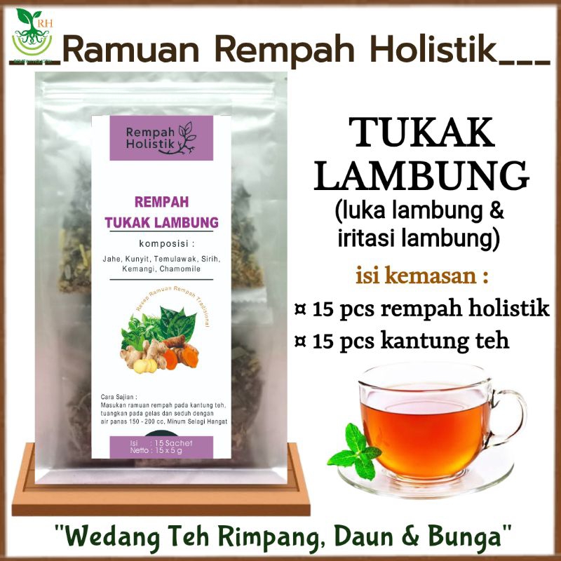 

REMPAH HOLISTIK Tukak Lambung | Ramuan JSR + Resep Jamu Tradisional "Teh Rimpang, Daun & Bunga