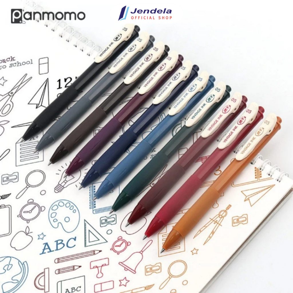 

Bolpoin GelPen PANMOMO Vintage Ink Series Retractable Gel Pen Untuk Kantor Bolpoin Fancy Lucu ATK