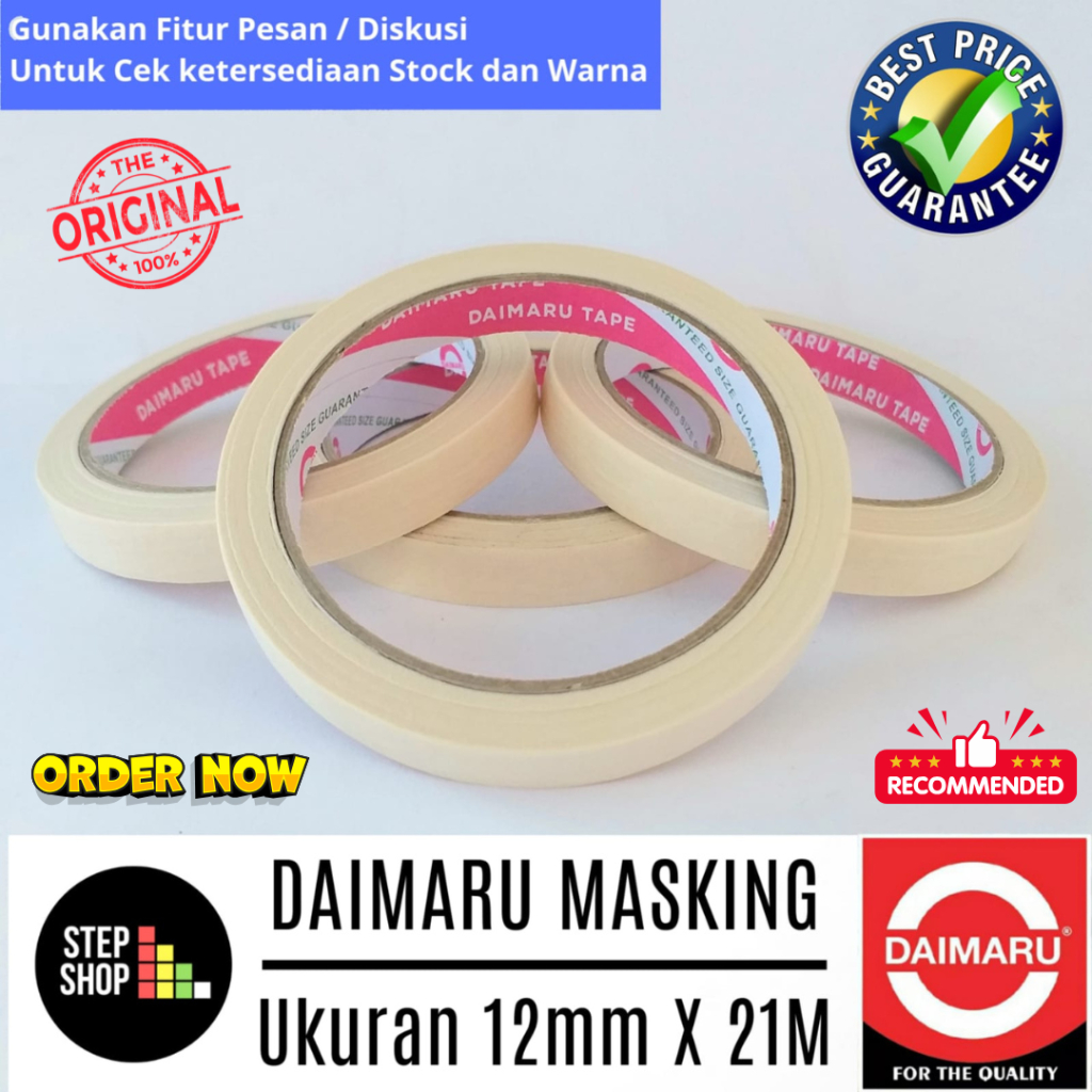 

DAIMARU MASKING - LAKBAN KERTAS - KERTAS LEM - 12mm X 21M