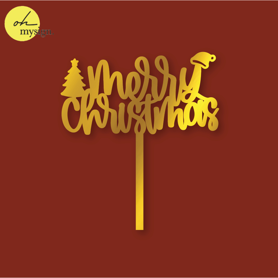 

Cake Topper Akrilik Mirror Natal Christmas Merry Christmas Acrylic Hiasan Kue Hampers Tusukan Kue
