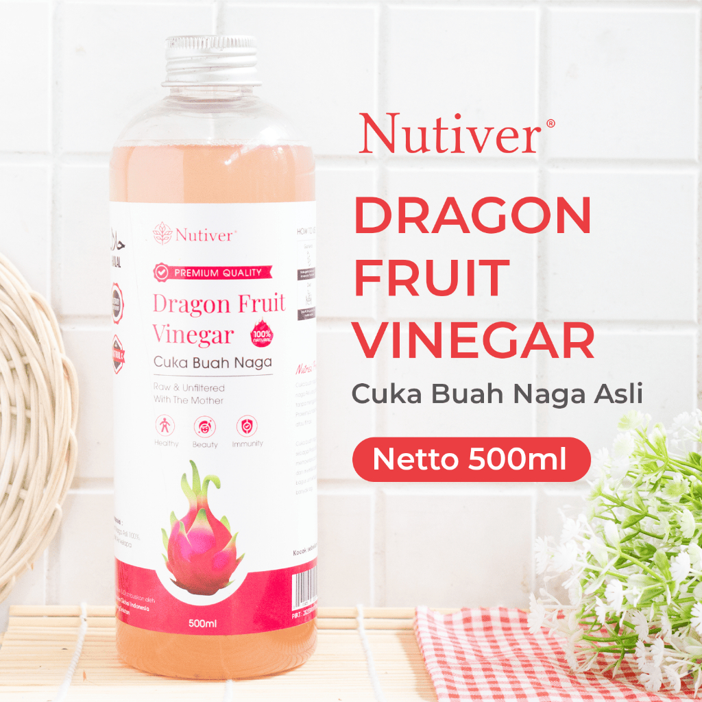 

NUTIVER Cuka Buah Naga With Mother Murni 500ml / Cuka Naga Dragon Fruit Vinegar