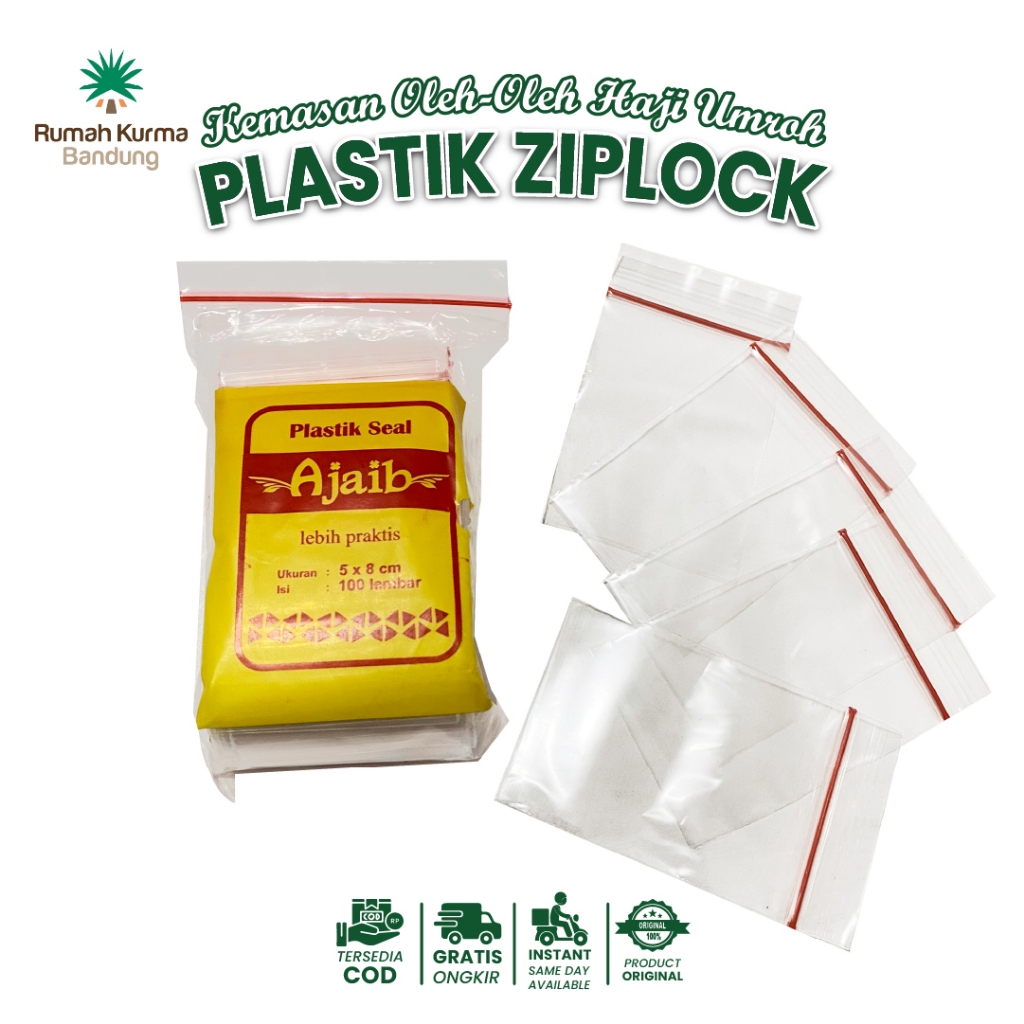 

Plastik Klip Bening Ziplock Isi 100pcs / Plastik Seal 5x8 / Plastik Zip 7x10