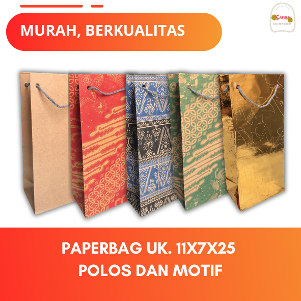 

Paper Bag mini Unik untuk Souvenir ukuran 11×7×25 cm paperbag kado/paperbag botol/tas kertas