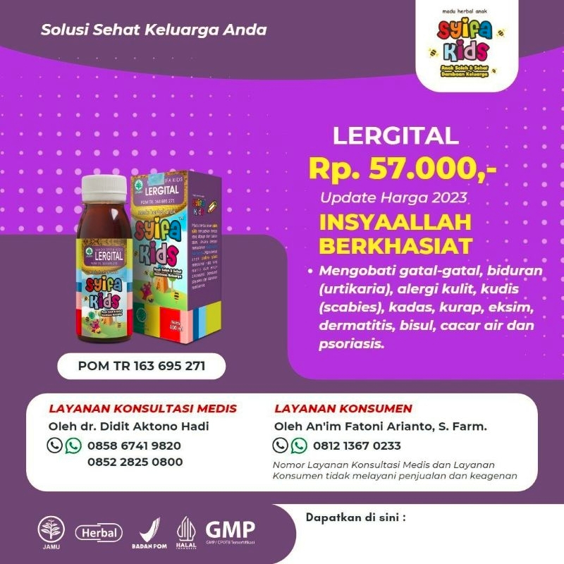 Syifakids Lergita Mengobati gatal-gatal,Alergi,biduren Pada Anak
