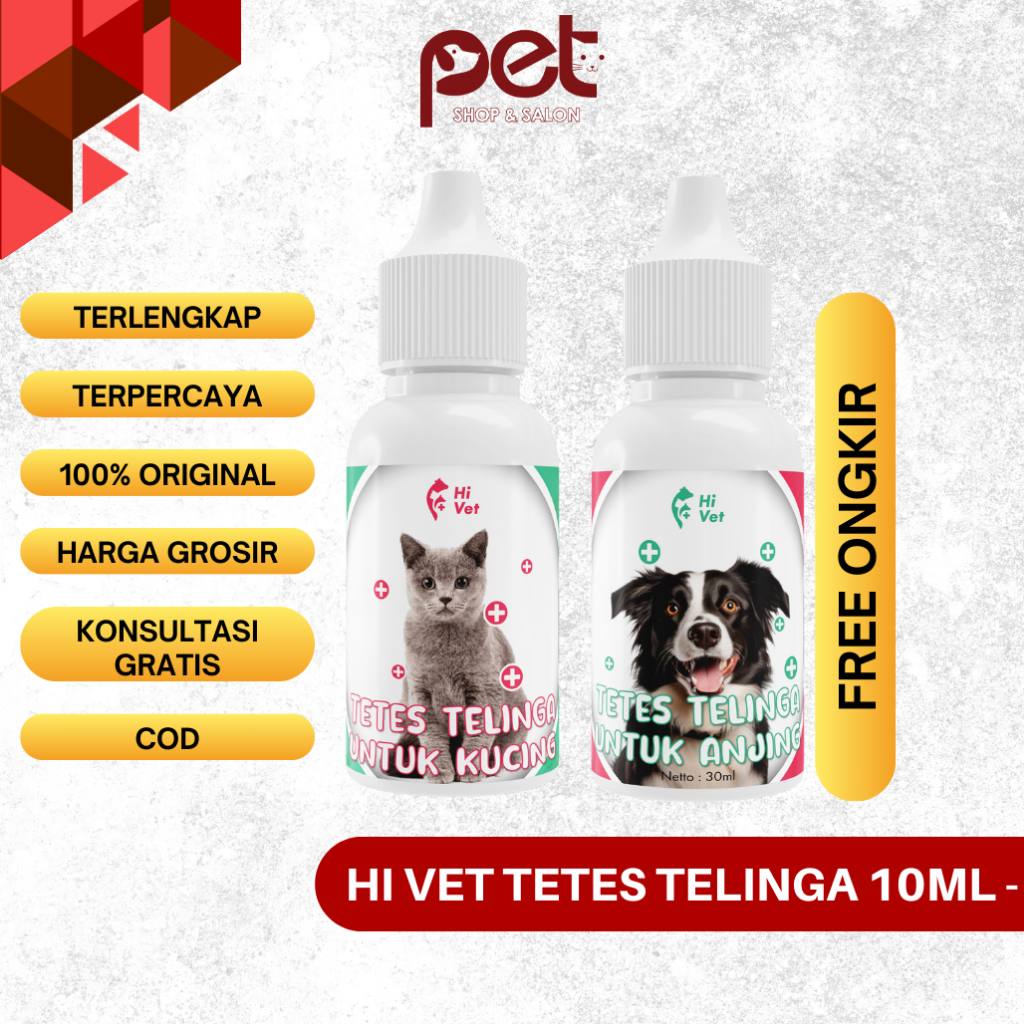 HI VET Obat Tetes Telinga Kucing - Tetes Telinga Kucing - Obat Tetes Telinga untuk Kucing