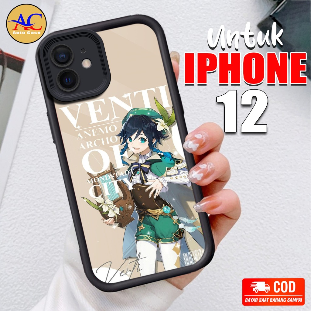 Softcase Glass kaca untuk IPHONE 12 GHSN Casing Handphone Case Hp Procamera