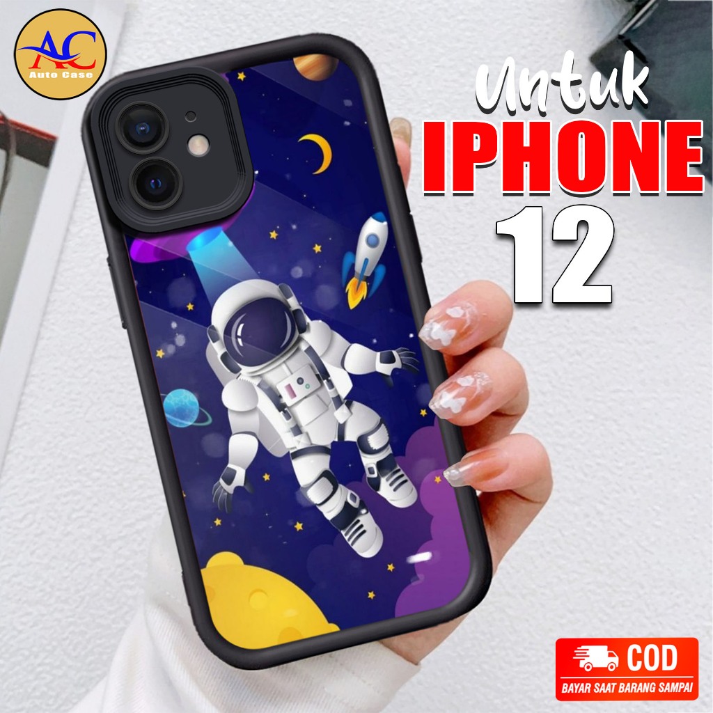 Softcase Glass kaca untuk IPHONE 12 ASTRNT Casing Handphone Case Hp Procamera