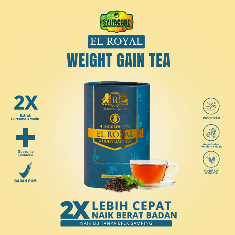 

El ROYAL Weight Gain Tea Teh Herbal Penggemuk Penambah Berat Badan & Nafsu Makan Lebih Cepat Tanpa Efek Samping