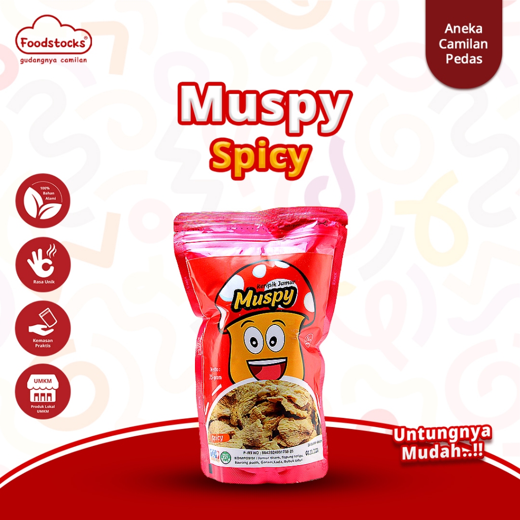 

Keripik Jamur Tiram Crispy Rasa Spicy Muspy