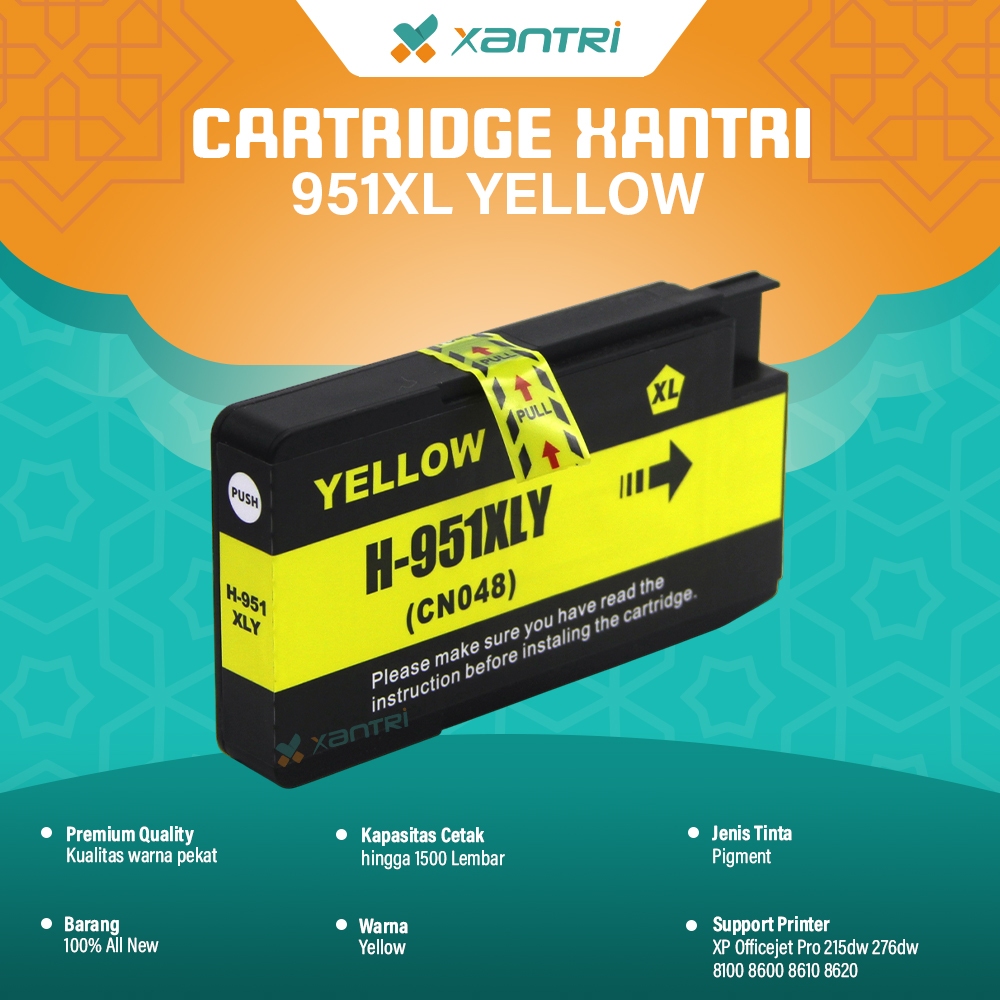 Xantri - Cartridge Tinta 950XL 950 XL 951XL 950 XL Black Cyan Magenta Yellow CN045AN CN046AN CN047AN