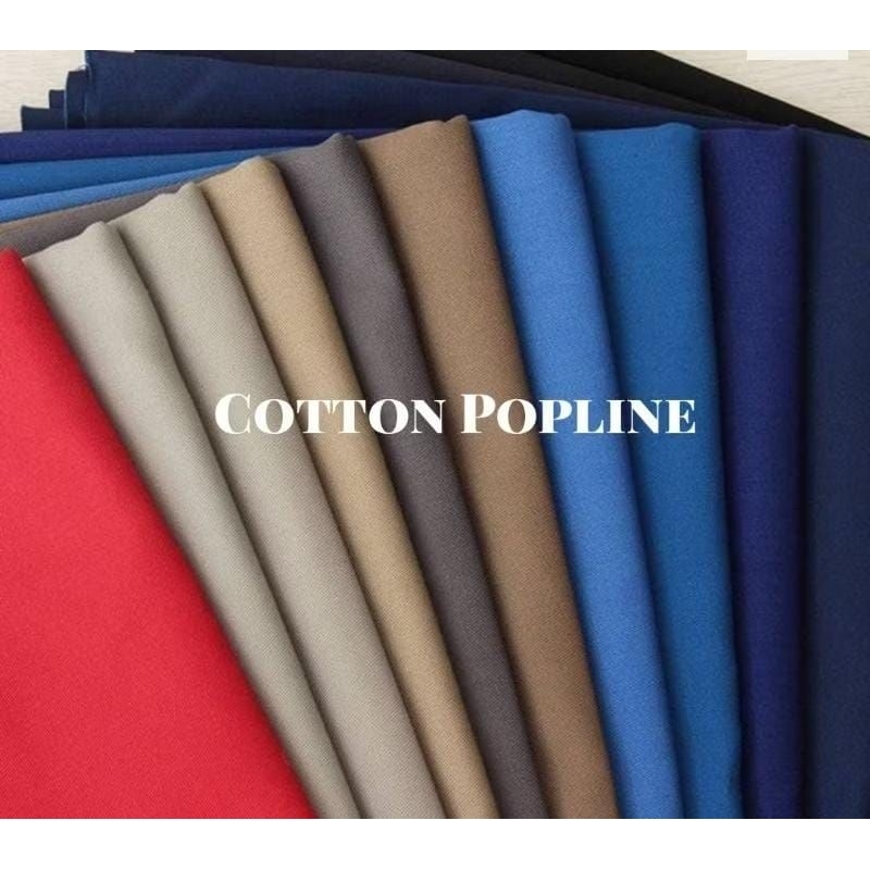 kain katun poplin polos - bahan cotton poplin - kain kemeja