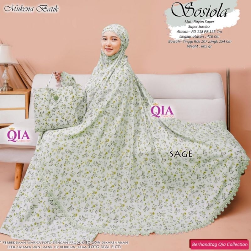 Mukena Jumbo sosiola Original by Qia Collection Mukena Rayon Premium Import